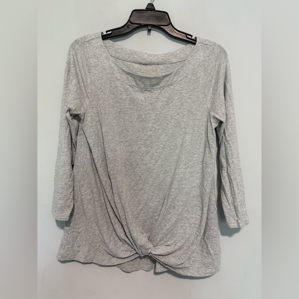 Lilly Pulitzer  Womens 3/4 Sleeve Blouse Gray Size M Twist Knot Front
